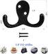 YIHATA 14 Pack Heavy Duty Double Prong Coat Hooks, Wall Mounted with 28 Screws, No Rust Black Hardware for Hanging Coat, Scarf, Bag, Towel, Hat, K...