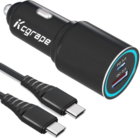 48W USB C Car Charger with Cable for Samsung Galaxy A54 5G A23 A52 A51 A71 A13 5G/A32 A42 A12,iPhone 15/15 Plus/15 Pro/15 Pro Max,Google Pixel 7 6...