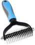 Pet grooming brush metal bottom hair rake, double-sided ultra wide dog brush cat brush shedding, dog hair comb supplies bottom hair rake, hair rem...