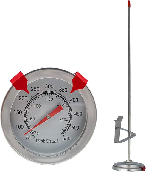 Meat Candy Deep Fry Thermometer - 2" Dial Thermometer 12" Long Stainless Steel Stem Cooking Thermometer for Grill, Turkey, BBQ (Pack of 2)...