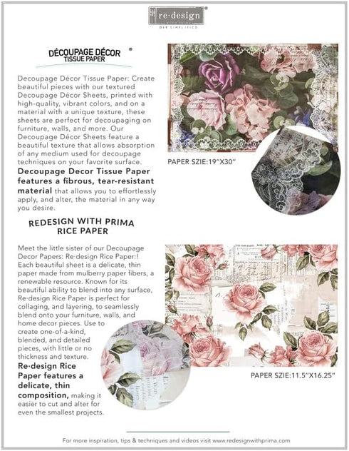 Re-Design Tissue Paper REDESGN SHBBY FLRL, Shabby Floral...