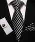 Classic Strip Mens Ties Set Silk Necktie Pocket Square Cufflinks Set Gift Set...