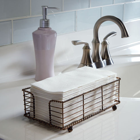 Hoffmaster BSK2112 Wire Guest Towel Basket, 8.75" x 5" x 3", Bronze...