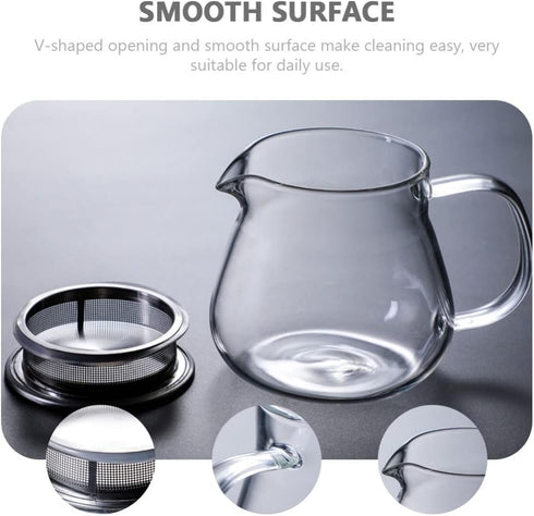 Hemoton Glass Teapot with Stainless Steel Infuser Lid Stovetop Clear Tea Kettle Teapot Blooming and Loose Leaf Tea Maker Tea Brewer for Camping, T...