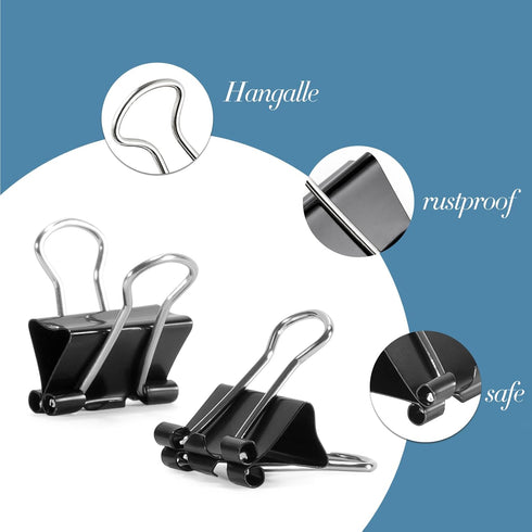 120 Pcs Mini Binder Clips, Small Binder Clips, 15mm Black Clips for Office...