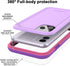for iPhone 11 Waterproof Case 6.1 Screen Protector Underwater Shockproof Full-Body Dustproof Rugged Case for Aplle iPhone 11 (Purple Pink)...