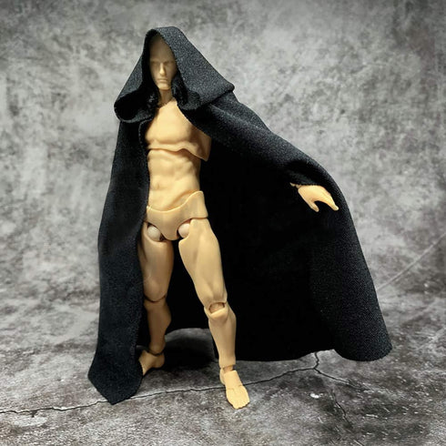 1:12 Scale Fabric Cape Cloak with Hat for 6 inch 1/12 Bandai SHF Figma Action Figure Clothes (Black Cloak)...
