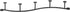 Spectrum Diversified Sweep Wall Hook Rack, 5 Hook Single Rack, Black...