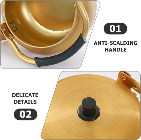 Vintage Aluminum Kettle Large Water Kettle Induction Kettle Teakettle Teapot Makgeolli Teapot Handle Design Water Heating Kettle Tea Kettle Metal ...
