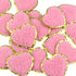 Shelzy’s Designs Towel Embroidered Heart Patches - 3pc Glitter Chenille Sticker or Glue on Appliques,Triple-Pack in Pink or White with Elegant Gol...