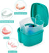 2 Pack Color Retainer Cleaner Case Denture Cups for Soaking Dentures, False Teeth Container Partial Denture Cleaning Case with Lid Travel - Lake G...