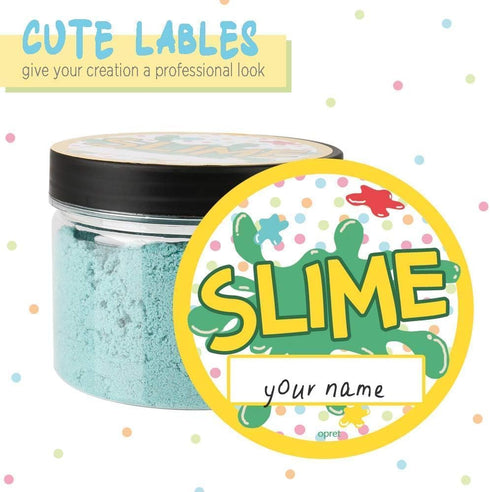 Opret 12 Pack 10oz Empty Slime Containers, Large Plastic Slime Jars with Lids and Labels Clear Storage Organizers for Slime Making, Food and Beaut...