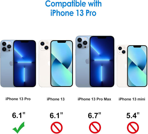 JETech Case for iPhone 13 Pro 6.1-Inch, Non-Yellowing Shockproof Phone Bumper Cover, Anti-Scratch Clear Back (Navy Blue)...