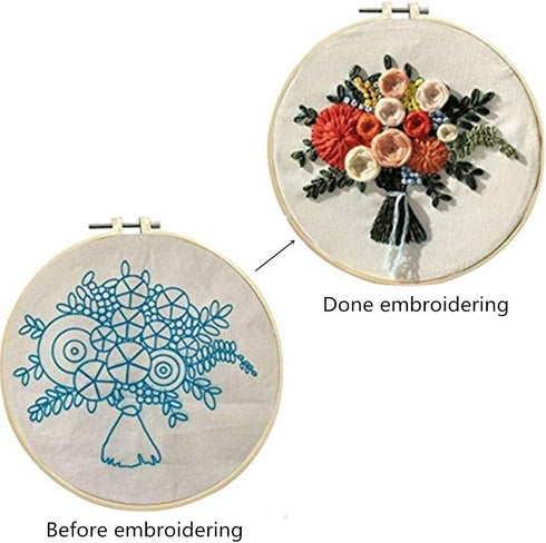 TAORANJU 1 Set Embroidery Kit Punch Needle Kit Cross Stitch Kits with Floral Pattern for Beginners...