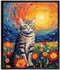 Bestbuddy Pet 8X10 Unframed Starry Night Van Gogh Inspired Cute Sitting American Shorthair Cat House Pet Friend Family Animal Clinic Oil Painting ...