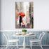 RUISHI Canvas Wall Art Modern New York Cityscape Large Romantic Painting Decor Lovers Under Red Umbrella Street Scenery Pictures for Living Room B...