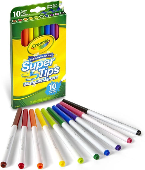 Crayola Washable Super Tip Markers (10 Count), 6 PACK...