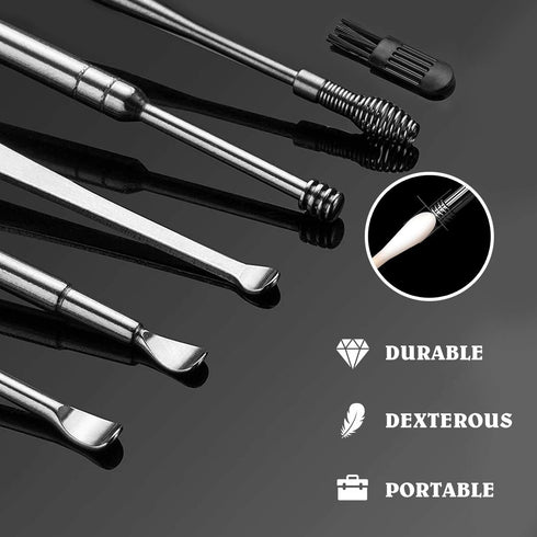 Ear Wax Removal Kit, Ear Cleansing, Cleaning Brush and Storage Box, One-Piece Ear Picker Design for Adults and Kids (White)...