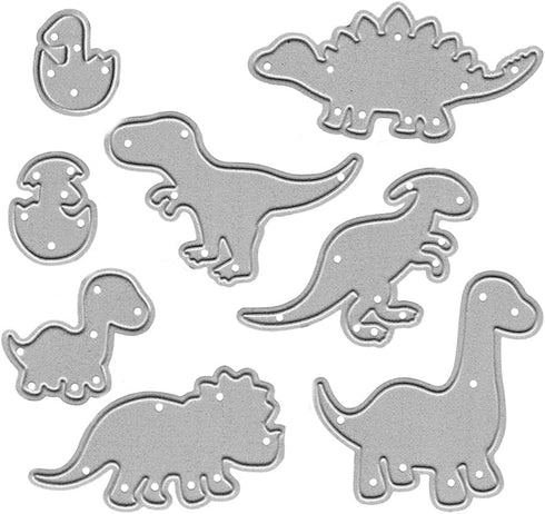 Metal Dinosaur Cutting Dies, 8 pcs Easter Dinosaur Set Metal Die Cuts Embossing Stencils Template Mould for Card Making Scrapbooking and DIY Craft...