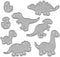 Metal Dinosaur Cutting Dies, 8 pcs Easter Dinosaur Set Metal Die Cuts Embossing Stencils Template Mould for Card Making Scrapbooking and DIY Craft...