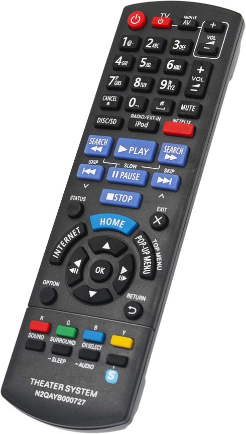 New N2QAYB000727 Replacement Remote Control fit for Panasonic Blu-ray Disc Home Theater Sound System SC-BTT196 SCBTT196 SC-BTT195 SCBTT195 SC-BTT1...