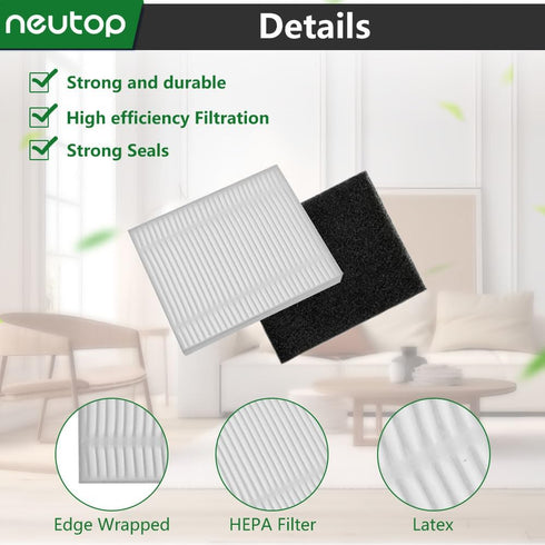 Neutop Replacement Filter Sets Parts Compatible with eufy Clean L50, L50 SES, L60, L60 SES, L60 Hybrid, Robot Vacuum Accessories, 8-Pack....