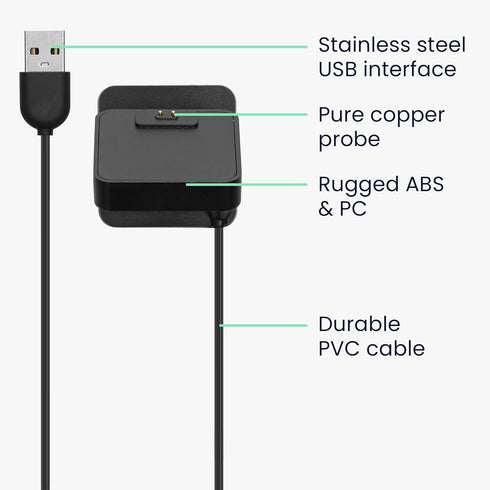 kwmobile Docking Station Compatible with Xiaomi Redmi Watch 4 - Charging Charger Cable with Stand - Black...