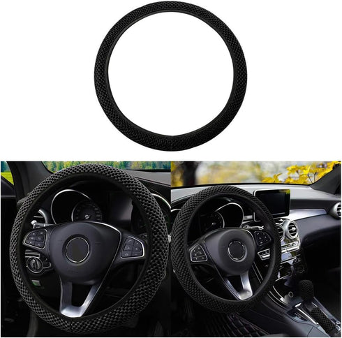 Elastic Stretch Steering Wheel Cover, Universal 15 Inch Automotive Steering Wheel Cover, Microfiber Breathable Ice Silk, Anti-Slip, Odorless, Easy...