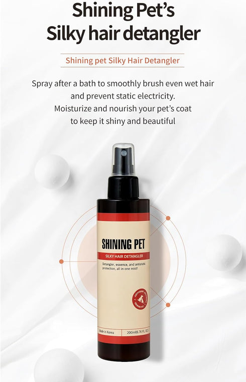 Shining Pet Silky Hair Detangler, Premium K Beauty pet Grooming Spray, Dog Detangler Spray, Pet Conditioner for Dogs & Puppies for Shiny Coats and...