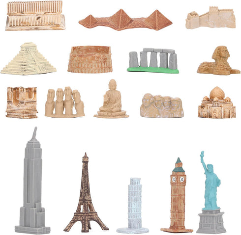 Dioche 17PCS Miniature Ancient Buildings Toys Around The World City Miniatures Buildings Egyptian Pyramid Model Kit Ancient Egypt Toys...