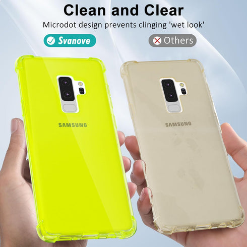 for Samsung Galaxy S9 Plus Case Clear, Neon Bright Vibrant Color, Transparent Jelly Protective Silicone Phone Case for Women Girly Cute, Thin Slim...