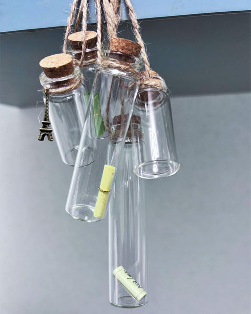 Mini Glass Jars with Cork Lids, 10ml DIY herb Sand Art, Small Romantic Decorations Glass Bottles Message Craft, Birthday Wedding Anniversary Party...