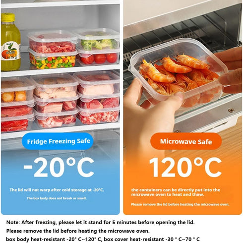 Food Storage Containers with Lids, Plastic Fridge Organizer Clear Bins, 350ml Sealed Food Containers, Reusable Takeaway Kitchen Freezer Storage Bo...