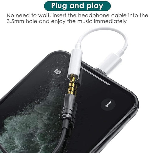 2 Pack Headphones Adapter, Lightning to 3.5 mm Headphone/Earphone Jack Audio Aux Adapter Dongle Compatible with iPhone 14 13 12 11 Pro XR XS Max X...