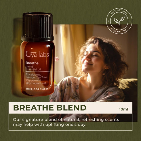 Gya Labs Breathe Essential Oil Blends - 100% Pure Natural Breathe Easy Essential Oils from Eucalyptus, Peppermint and More for Humidifier Cleaner ...