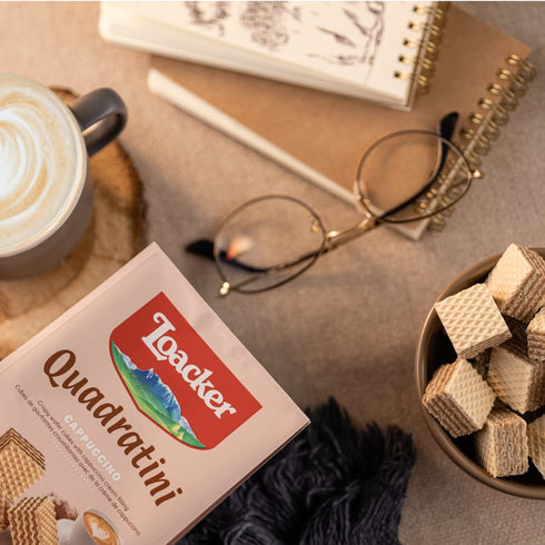 Loacker Quadratini Cappuccino Wafer Cookies (220g)...