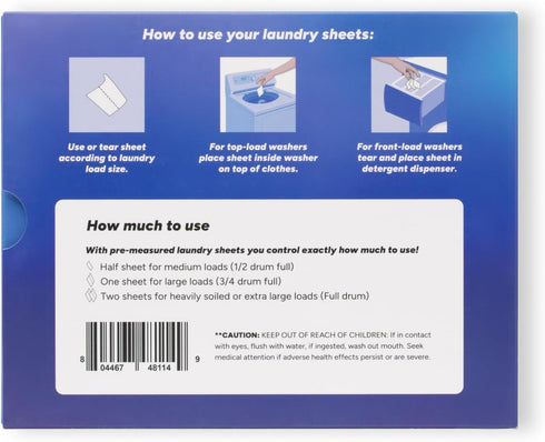 Laundry Detergent Sheets - Travel Size Laundry Sheets for Easy Use - Ocean Breeze Scented, Non toxic, Machine Friendly - Up to 60 Loads - 1 Pack...
