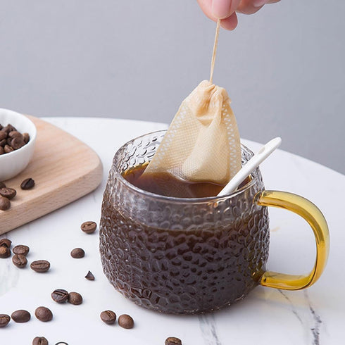 300 Pcs Tea Filter Bags, Disposable Tea Filter Bags for Loose Leaf Tea from Safe Natural Materials, Bring Tea Spoon,Empty Tea Bags Suitable for Lo...