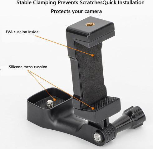 Camera Phone Holder Mount for DJI OSMO Pocket 3 Cell Phone Holder Tripod Adapter Phone Clip Clamp Expansion Accessories with 1/4” Screw for OSMO P...