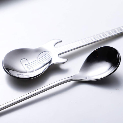 Music Note Spoons and Guitar Spoons Set 6-Pack Creative Cute Teaspoons 18/10 Stainless Steel Staff Musical Notation Shaped Coffee Spoons by IRONX ...