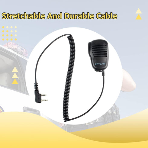 Retevis RB26 Walkie Talkie Speaker Mic,for RT68 RT22 H777S RT17 RT15, Compatible with BAOFENG UV-5R BF-F8HP UV-5G Plus Samcom FPCN30A pxton 2 Way ...