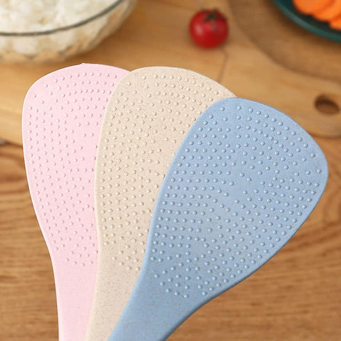 Pink Wheat Straw Rice Paddles, Non-Stick Rice Scoopers Durable Rice Spoons, Cooking Spatulas Creative Dinnerware Kitchen Accessories, Home and Kit...