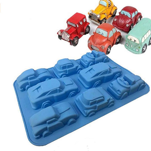 Silicone Carton Car Mold Baking Molds Bakeware for Birthday Theme Party, Muffin Cups, Ice Cube, Soap, Wafer, Cake, Bread, Tart, Pie and More (2 pi...