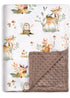 Baby Blankets for Boys Girls, Super Soft Nursery Minky Toddler Blankets with Woodland Animals and Leaves Design Dotted Fleece Backing, Warm Bed Bl...