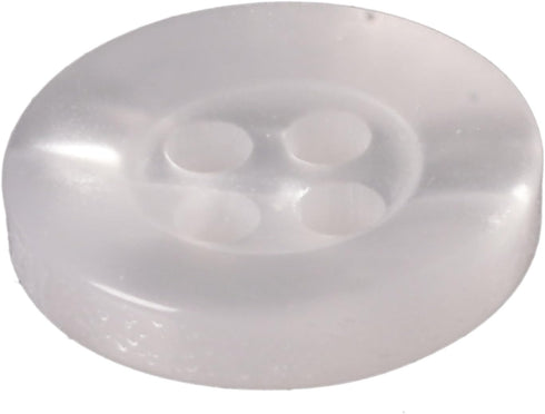 Mibo 12pcs Polyester Shirt Button - 4 Hole - Streaky Pearl Effect - 18L(11mm) - White...