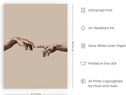 HAUS AND HUES The Creation of Adam Poster Michaelangelo Poster Light Academia Aesthetic Room Decor Aesthetic Posters for Bedroom Posters Aesthetic...