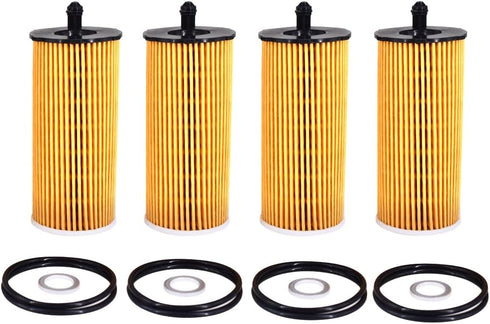 26320-3N000 4pcs Engine Oil Filter with O-rings and Drain Plug Gaskets Fits for 2021-2024 Kia Carnival 3.5L...