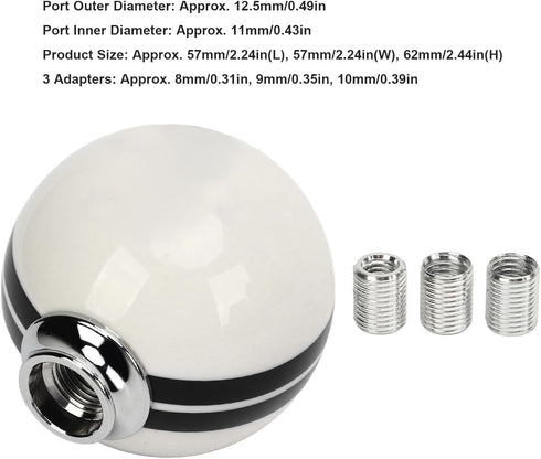 Fydun 5 Speed Round Ball Shift Knob Manual Transmission Shifter Lever Stick Head Knob for Mustang 1967 to 2018 (White Black)...