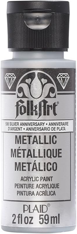 FolkArt Metallic Acrylic Paint in Assorted Colors (2-Ounce), 506 Silver Anniversary...