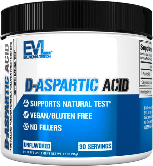 D Aspartic Acid Testosterone Booster for Men - 3120mg DAA D-Aspartic Acid Pre Workout Powder Muscle Builder for Men 3.12g - Men's Health Supplemen...